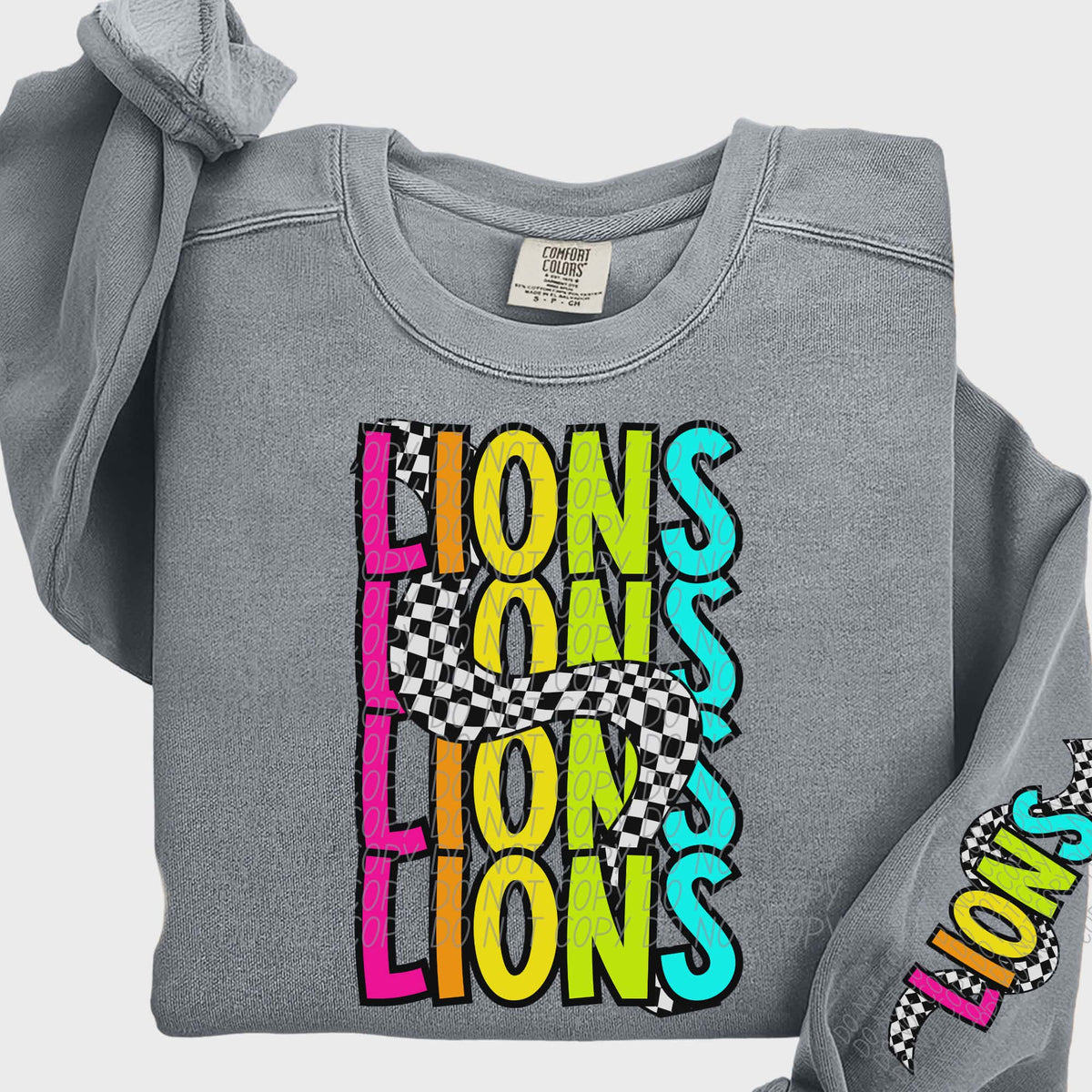 Lions Colorful Checker (City) DTF transfer