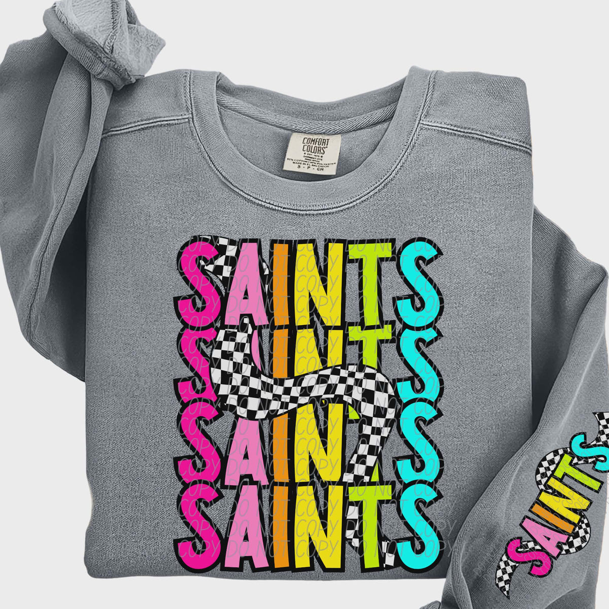 Saints Colorful Checker (City) DTF transfer