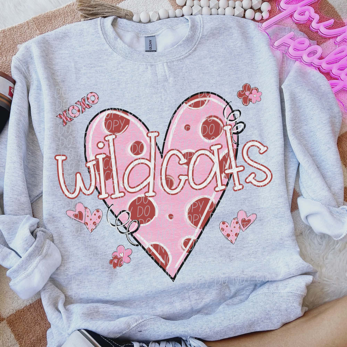 Wildcats Valentine Heart (City) DTF transfer