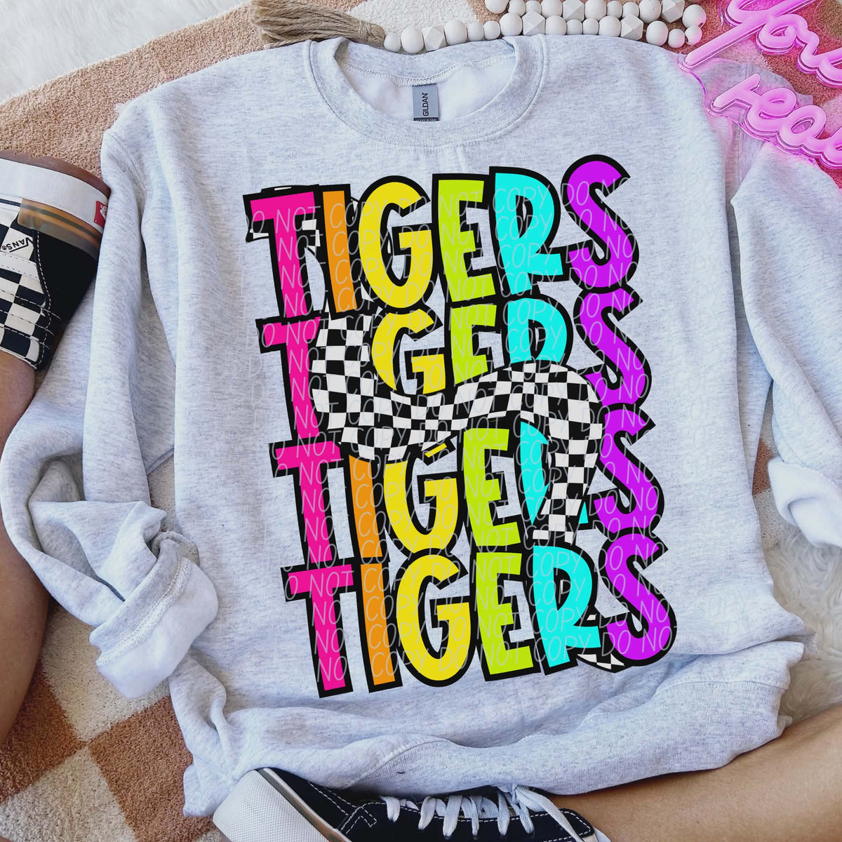 Tigers Colorful Checker (City) DTF transfer