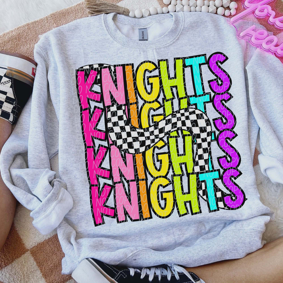 Knights Colorful Checker (City) DTF transfer