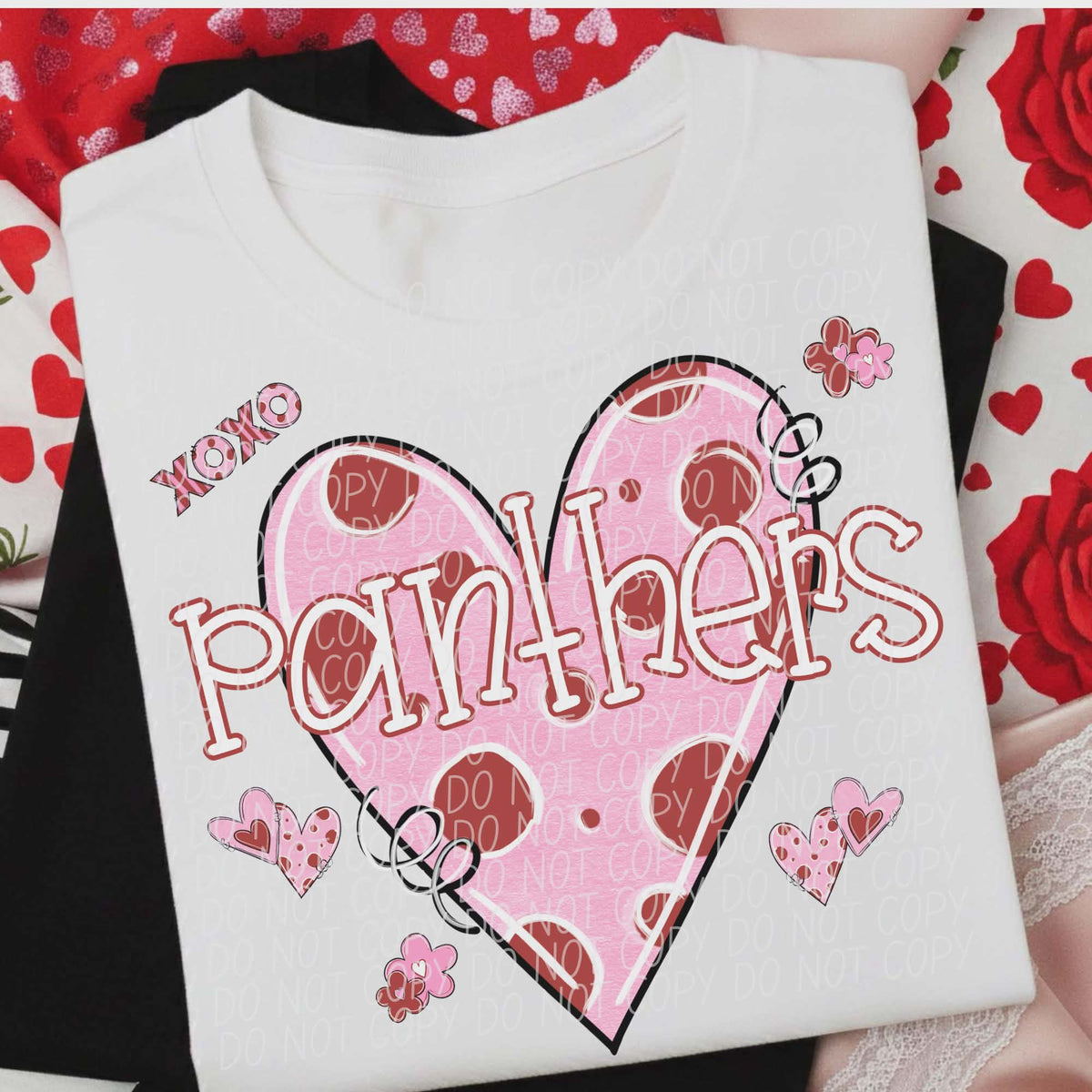 Panthers Valentine Heart (City) DTF transfer