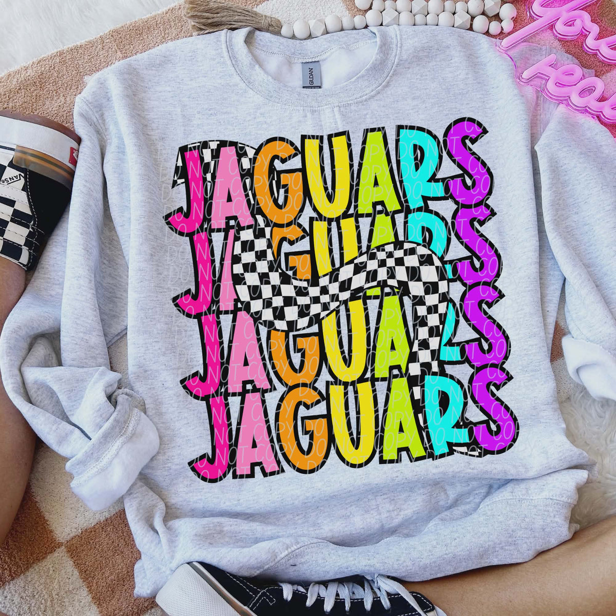 Jaguars Colorful Checker (City) DTF transfer