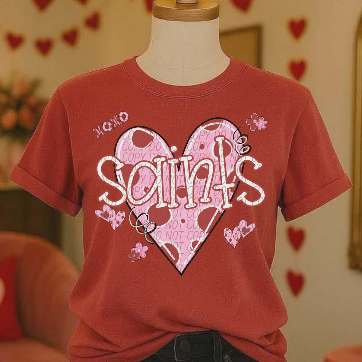 Saints Valentine Heart (City) DTF transfer