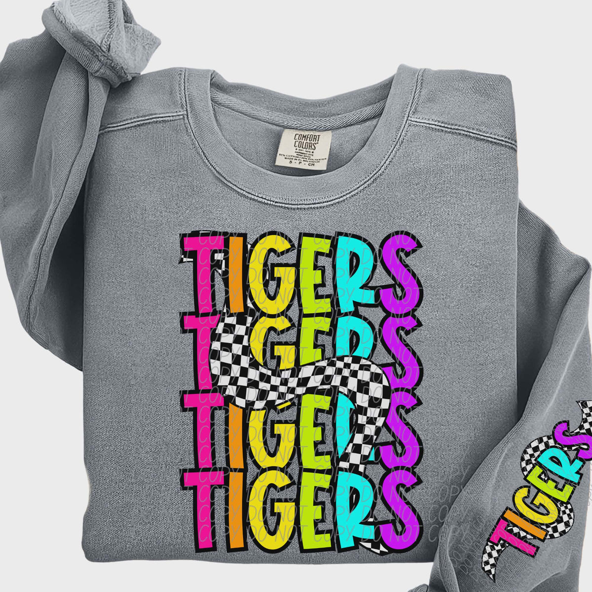 Tigers Colorful Checker (City) DTF transfer