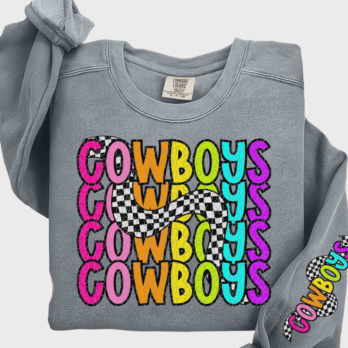 Cowboys Colorful Checker (City) DTF transfer