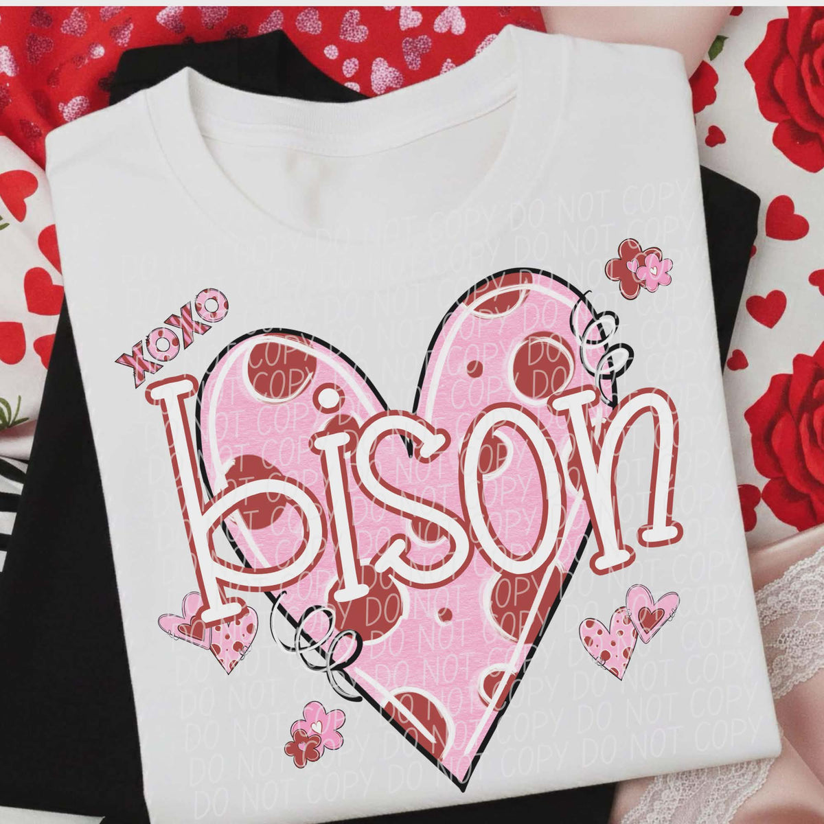 Bison Valentine Heart (City) DTF transfer