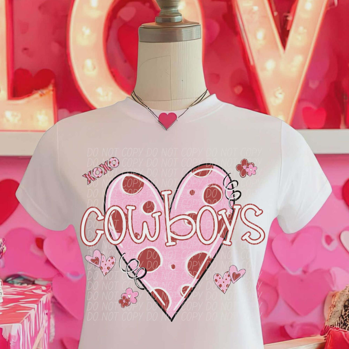 Cowboys Valentine Heart (City) DTF transfer