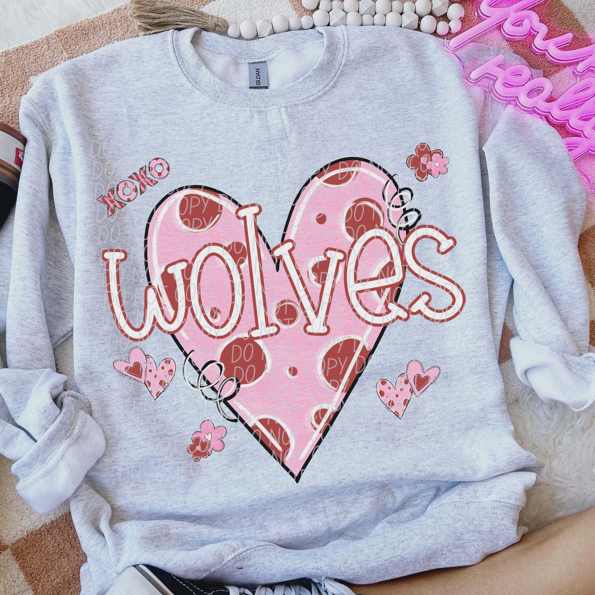 Wolves Valentine Heart (City) DTF transfer