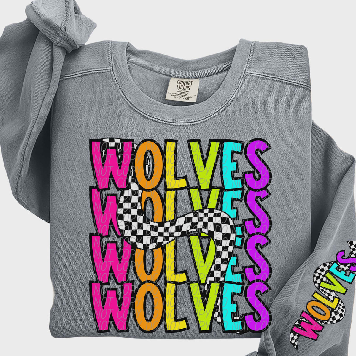 Wolves Colorful Checker (City) DTF transfer