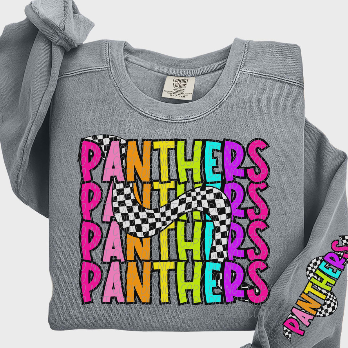 Panthers Colorful Checker (City) DTF transfer