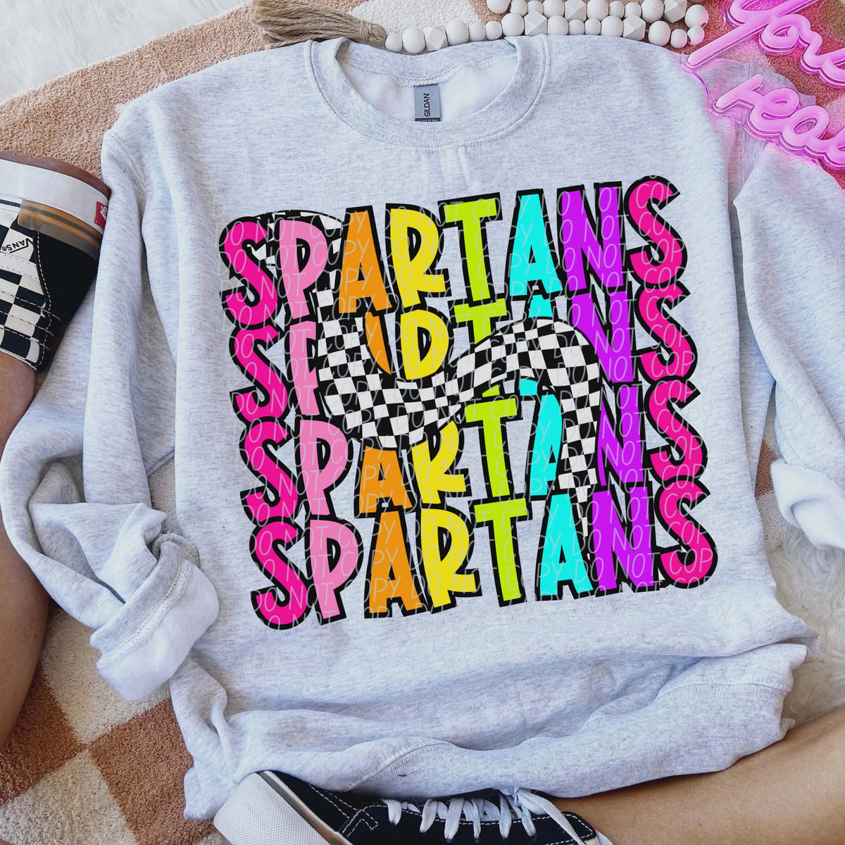 Spartans Colorful Checker (City) DTF transfer
