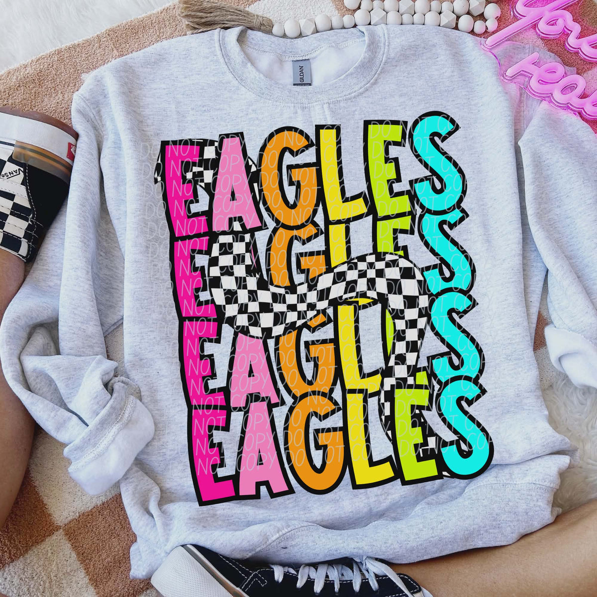 Eagles Colorful Checker (City) DTF transfer