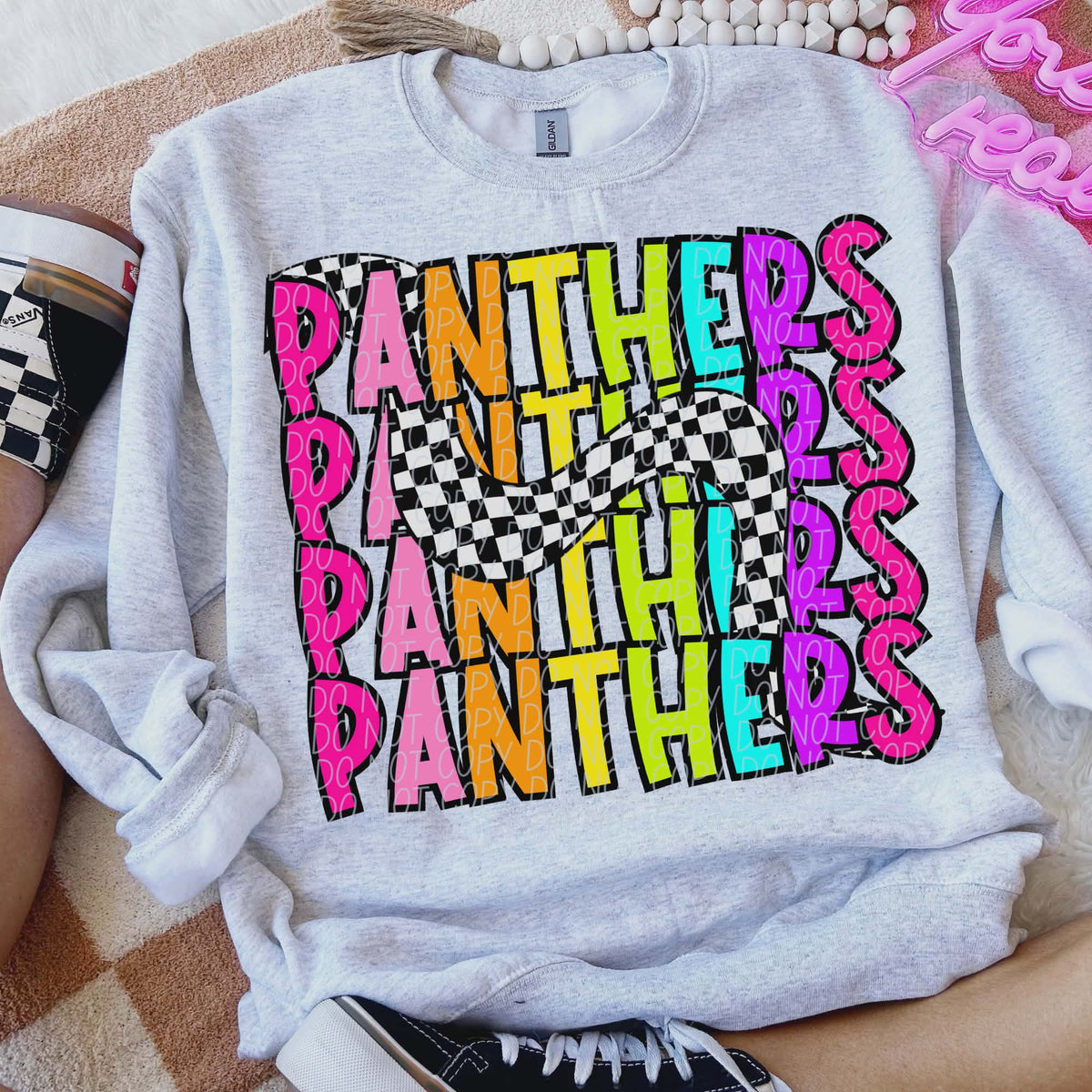 Panthers Colorful Checker (City) DTF transfer