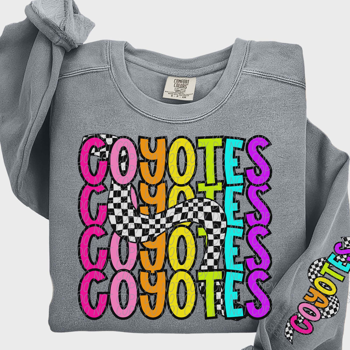 Coyotes Colorful Checker (City) DTF transfer