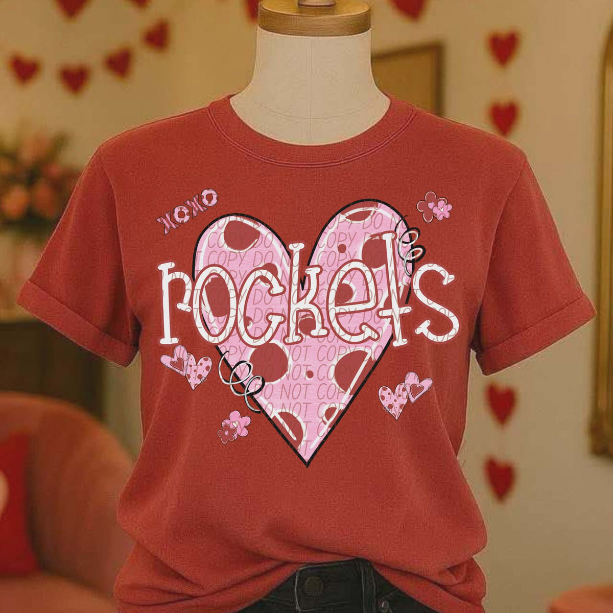 Rockets Valentine Heart (City) DTF transfer