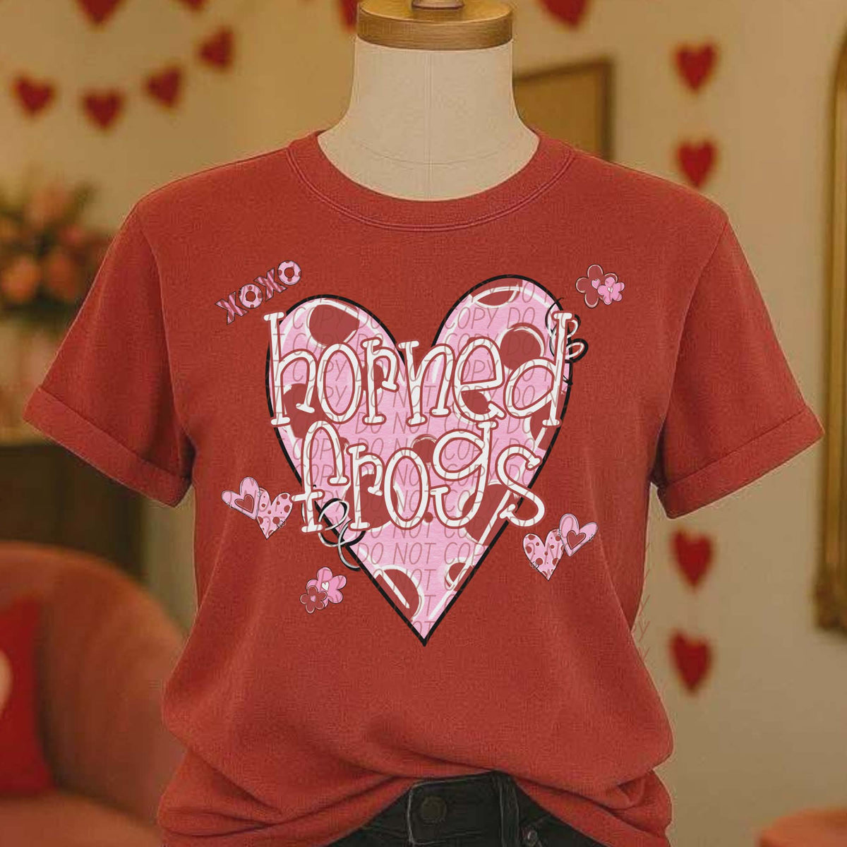 Horned Frogs Valentine Heart (City) DTF transfer