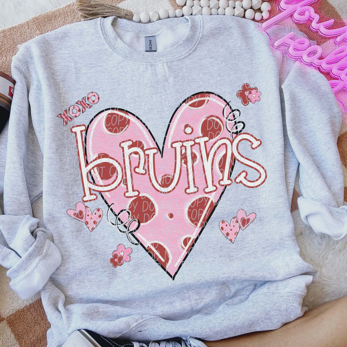 Bruins Valentine Heart (City) DTF transfer