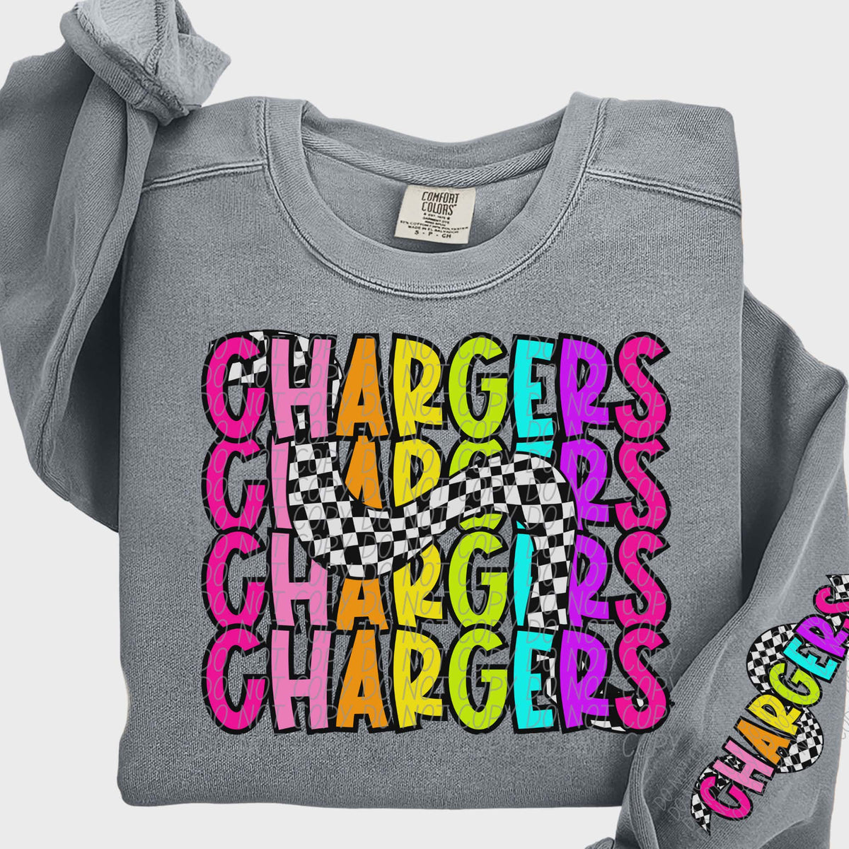 Chargers Colorful Checker (City) DTF transfer
