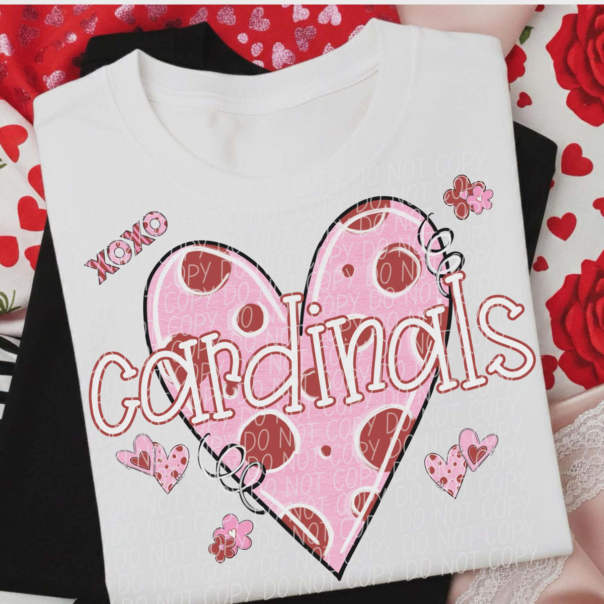Cardinals Valentine Heart (City) DTF transfer