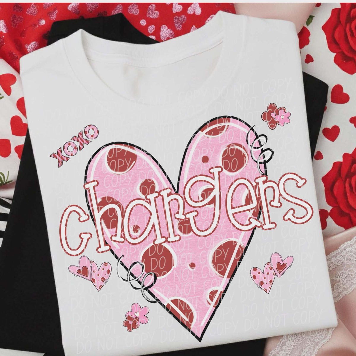 Chargers Valentine Heart (City) DTF transfer