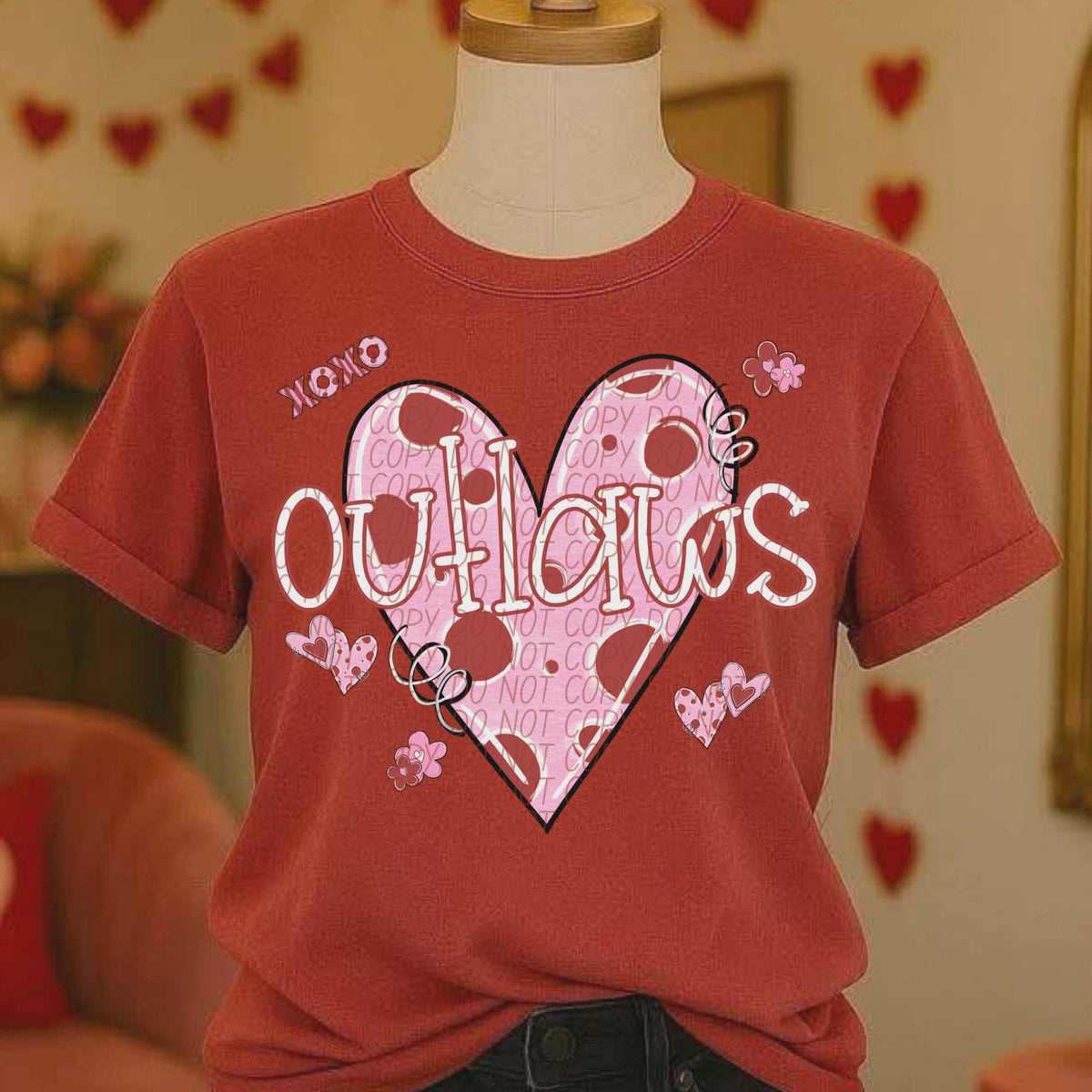 Outlaws Valentine Heart (City) DTF transfer