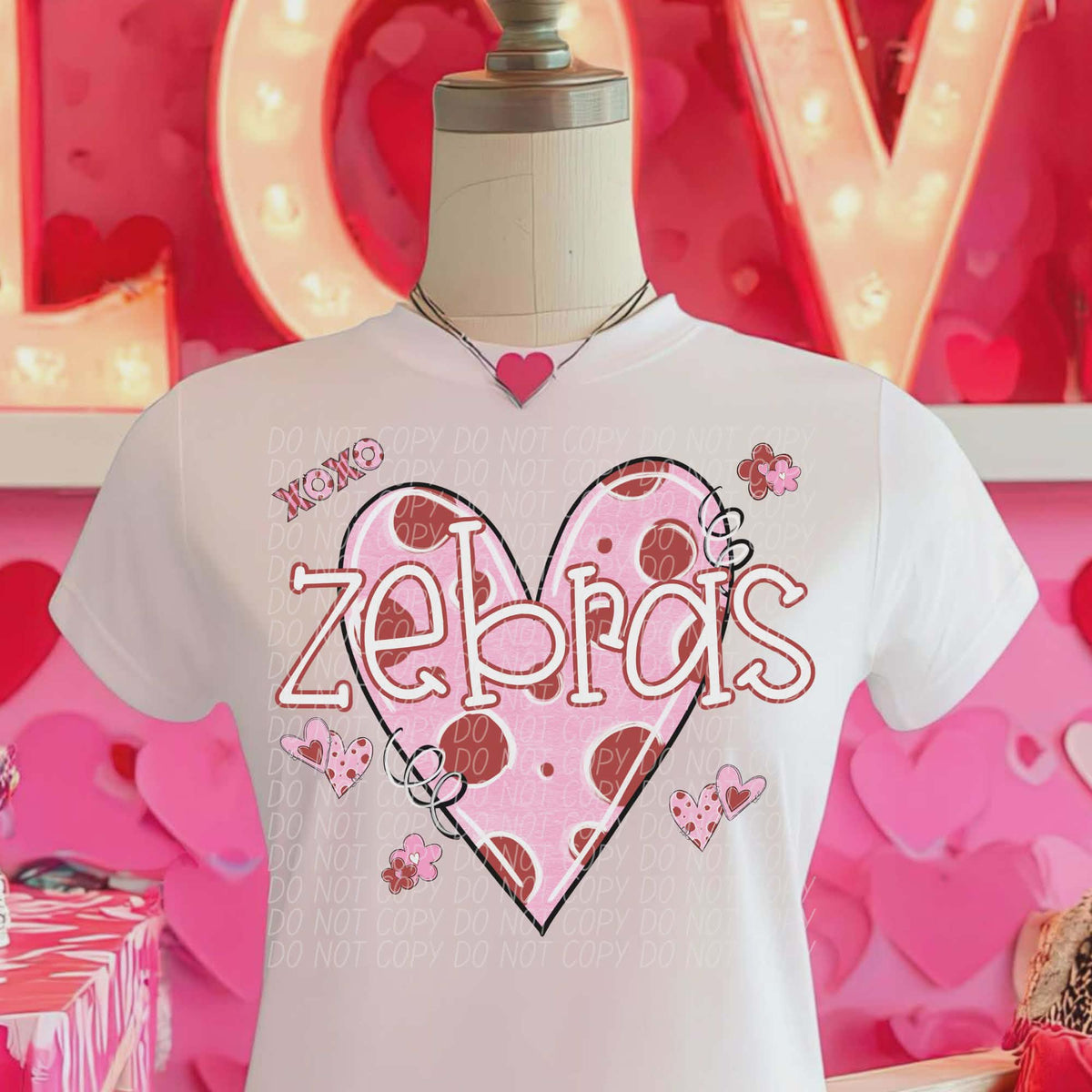 Zebras Valentine Heart (City) DTF transfer