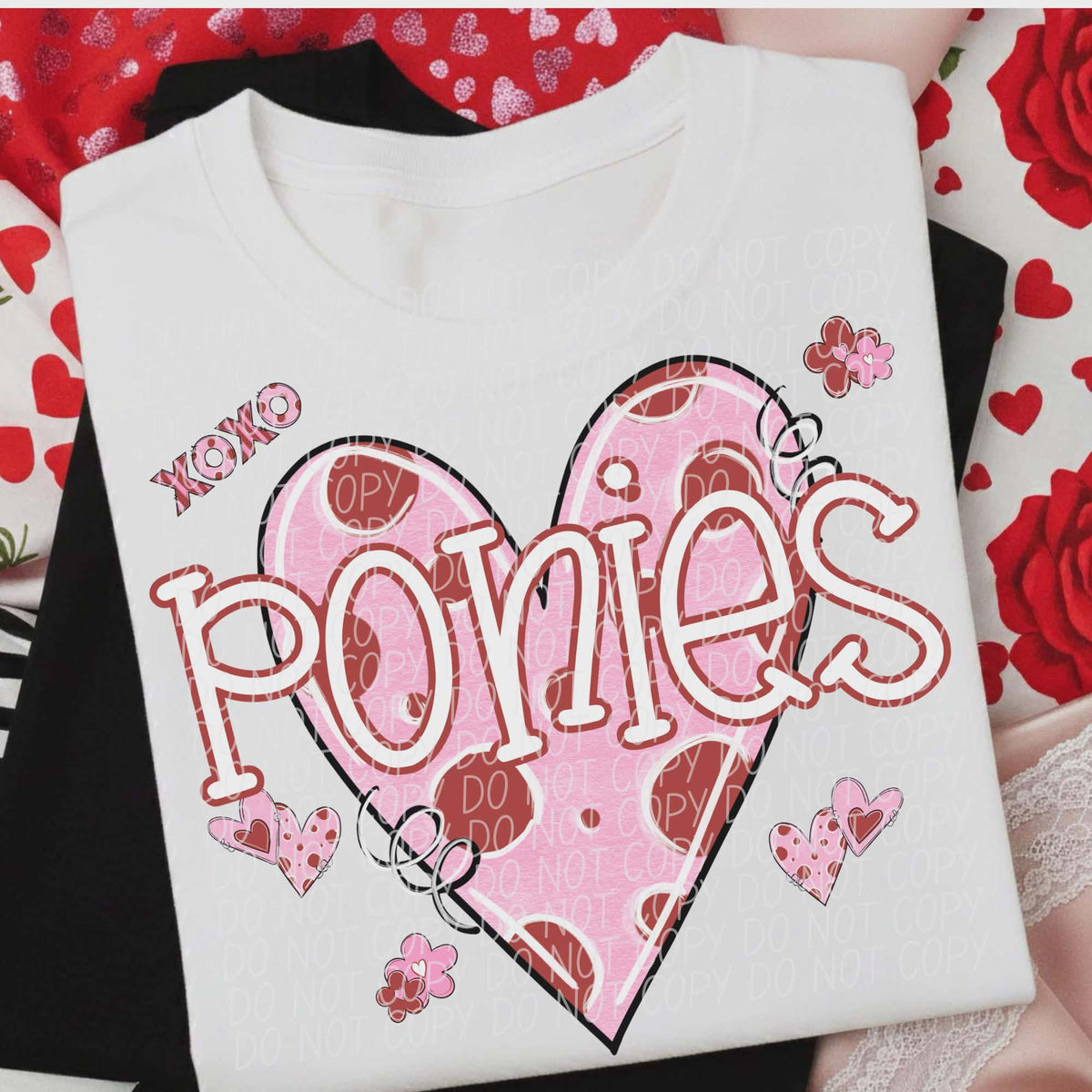 Ponies Valentine Heart (City) DTF transfer