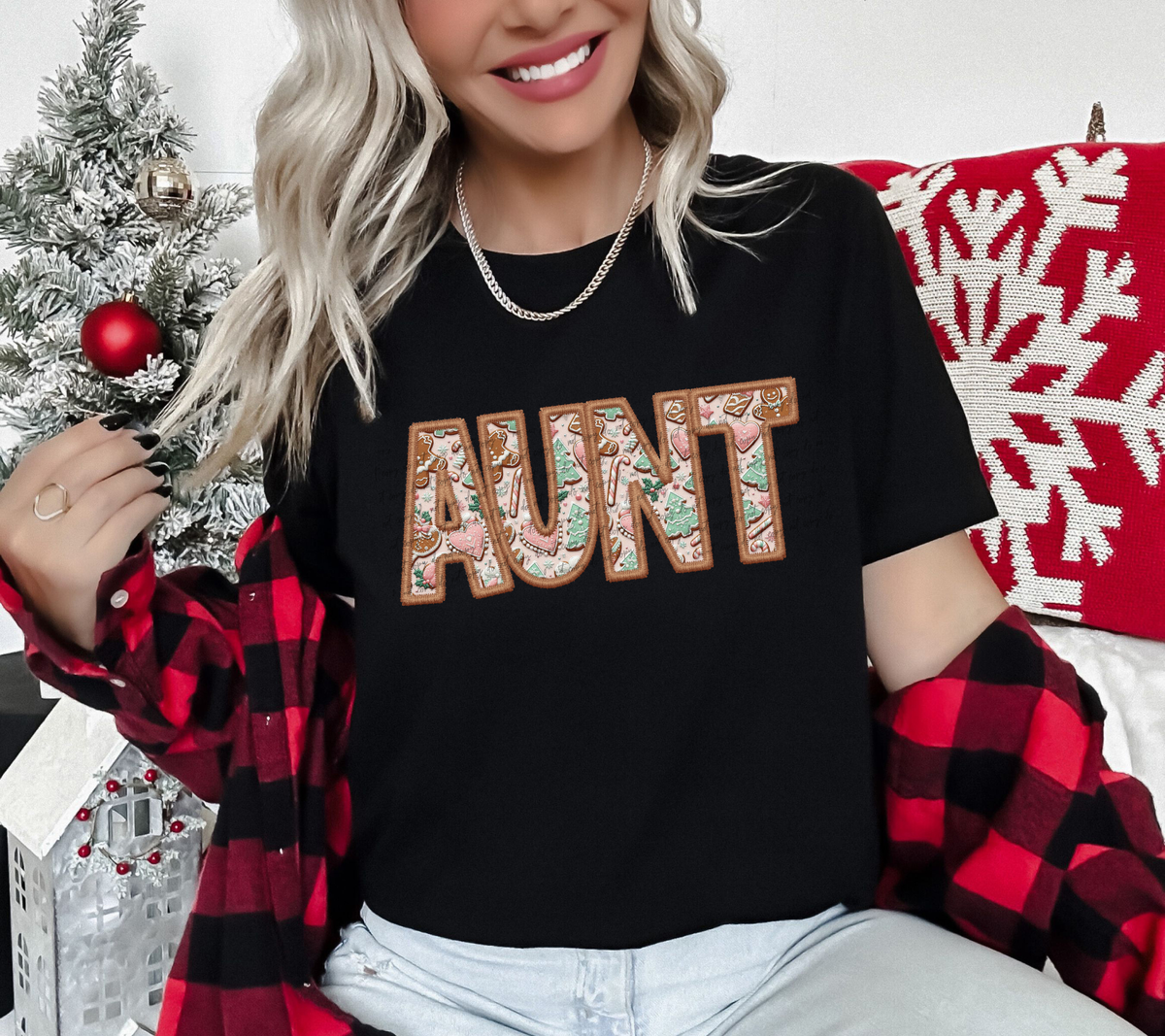 Aunt Gingerbread Faux Embroidery 61847 DTF transfer