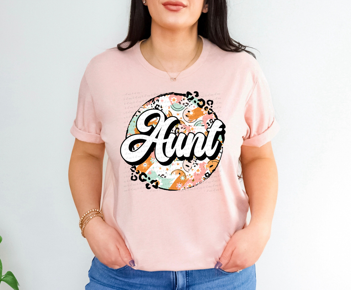 Aunt Smiley Circle Retro 114769 DTF transfer