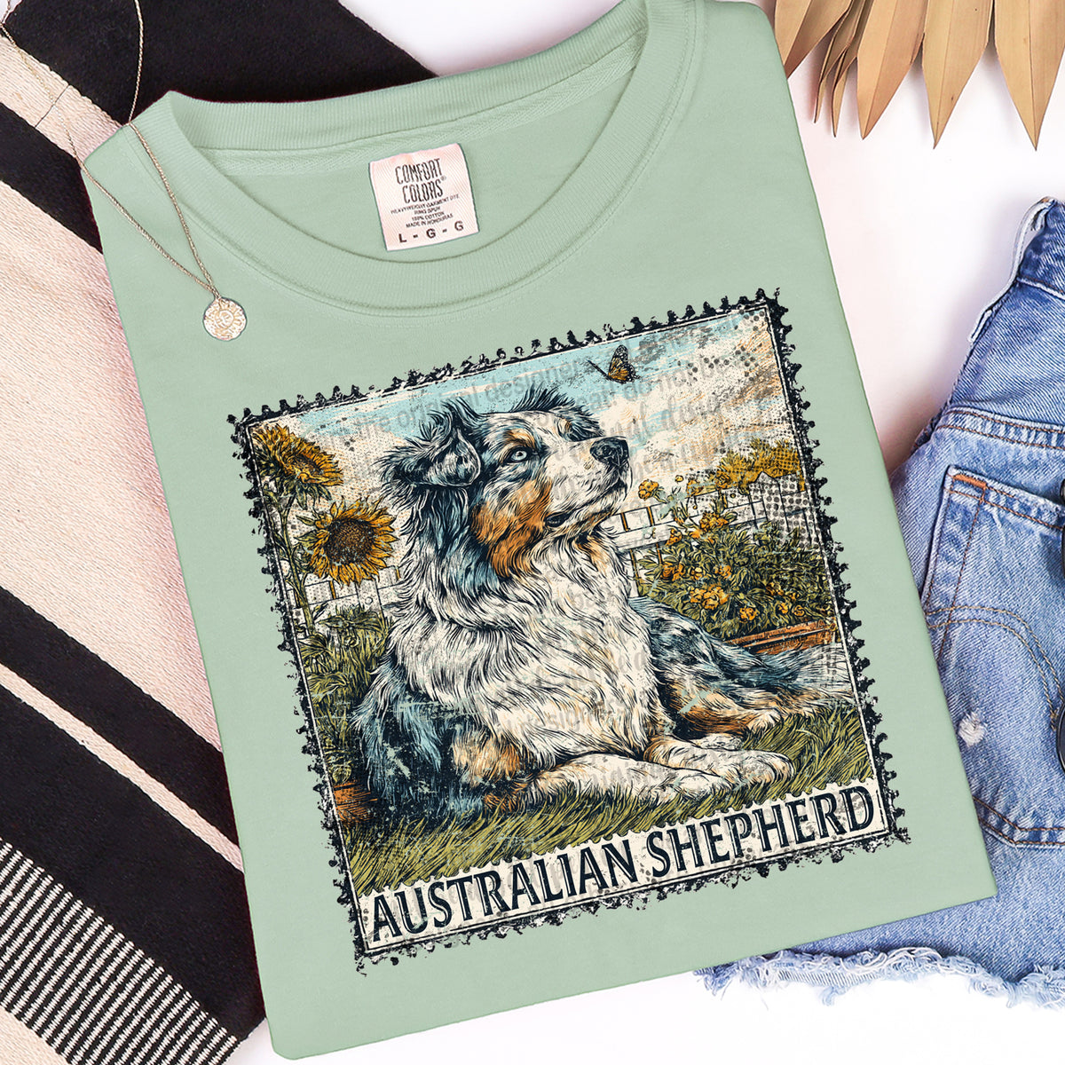 Australian Shephard stamp (TTD) DTF transfer