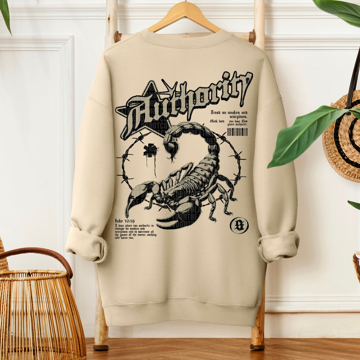 Authority BLACK font DTF transfer