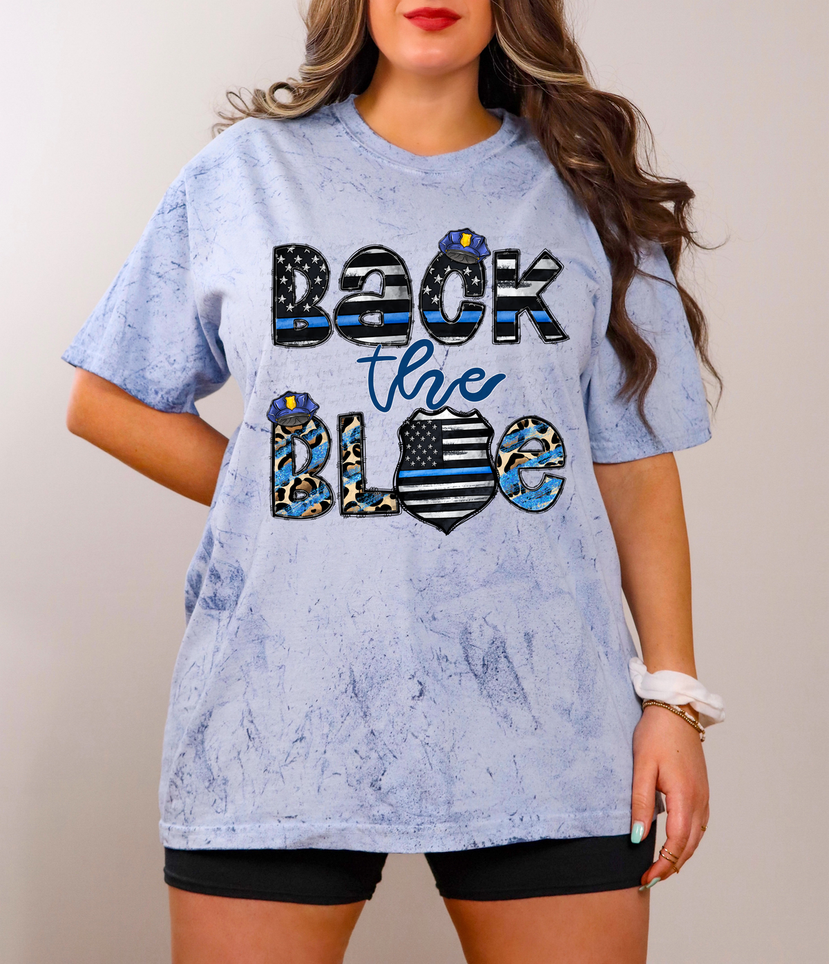 Back The Blue with Badge 116211 DTF Transfer