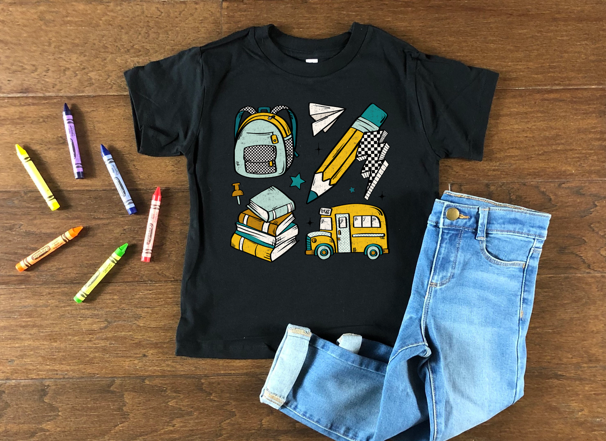 Back To School Things Blue 108723 DTF transfer
