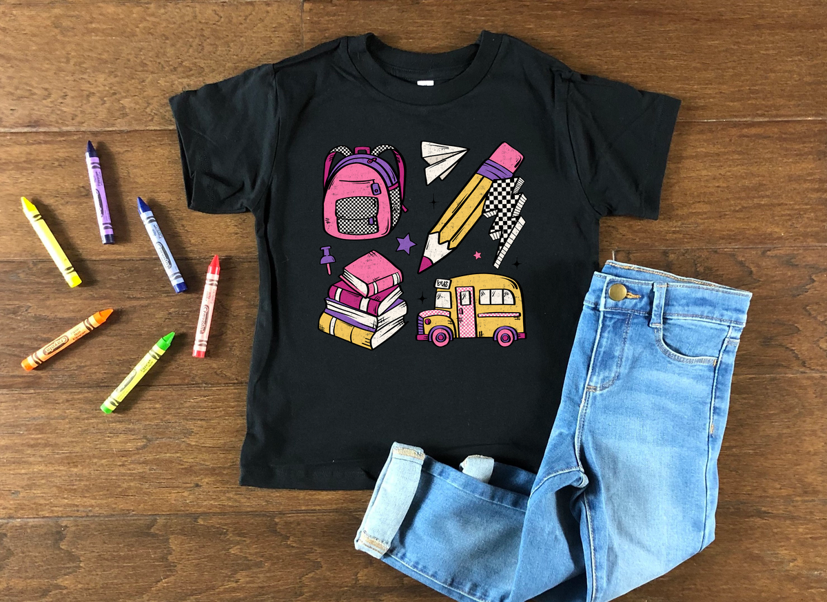 Back To School Things Pink 108724 DTF transfer