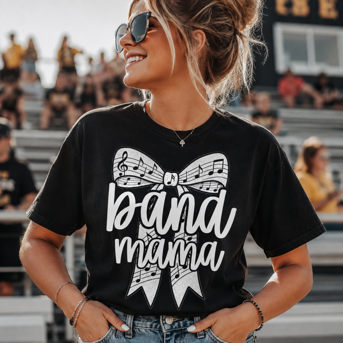 Band mama music note bow (Parker) DTF Transfer