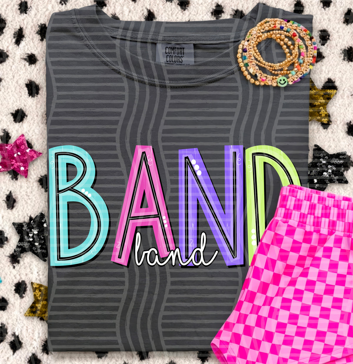 BAND-Colorful font (Caplinger) DTF Transfer