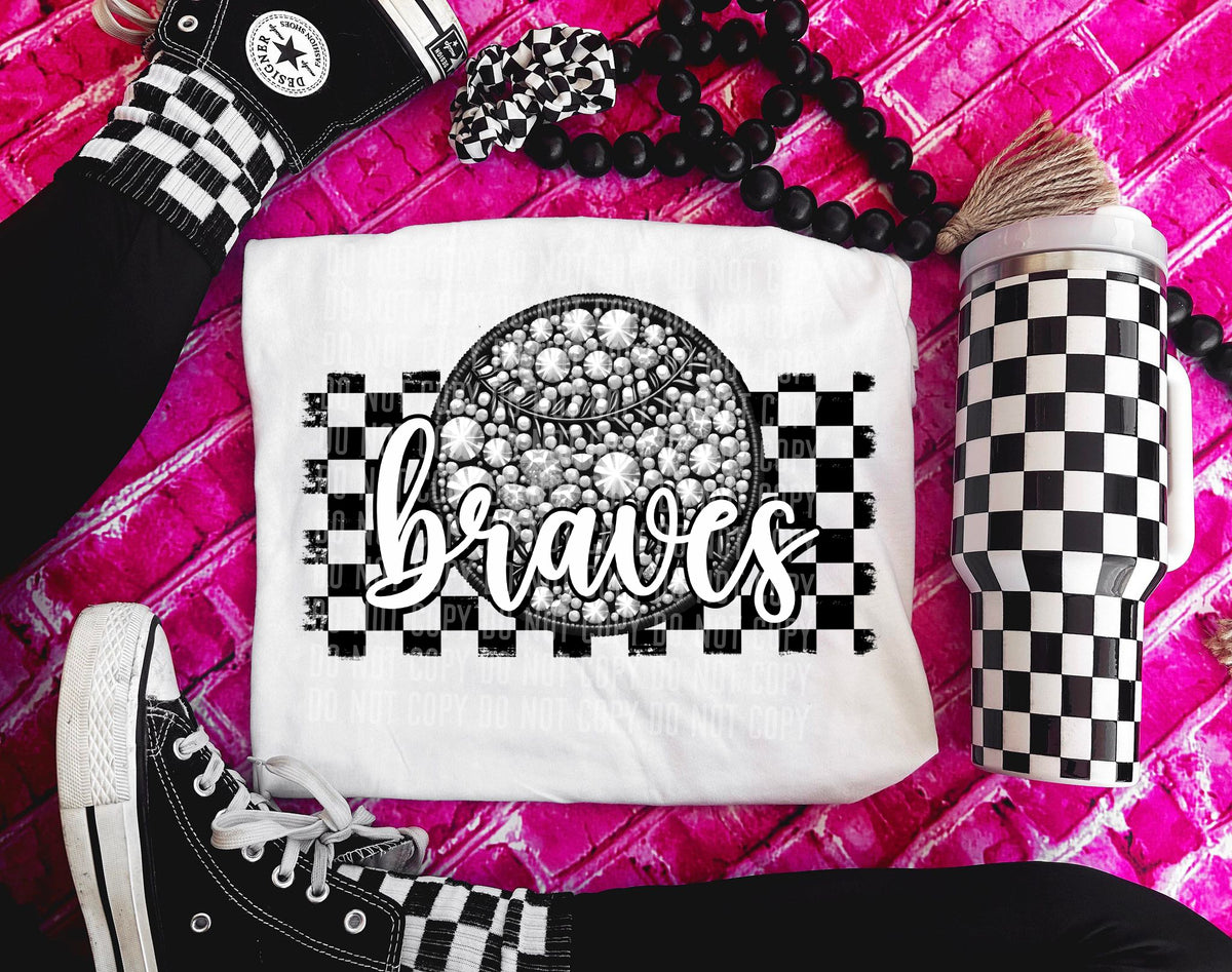 Braves rhinestone with baseball (CCDD) 43506 DTF TRANSFER