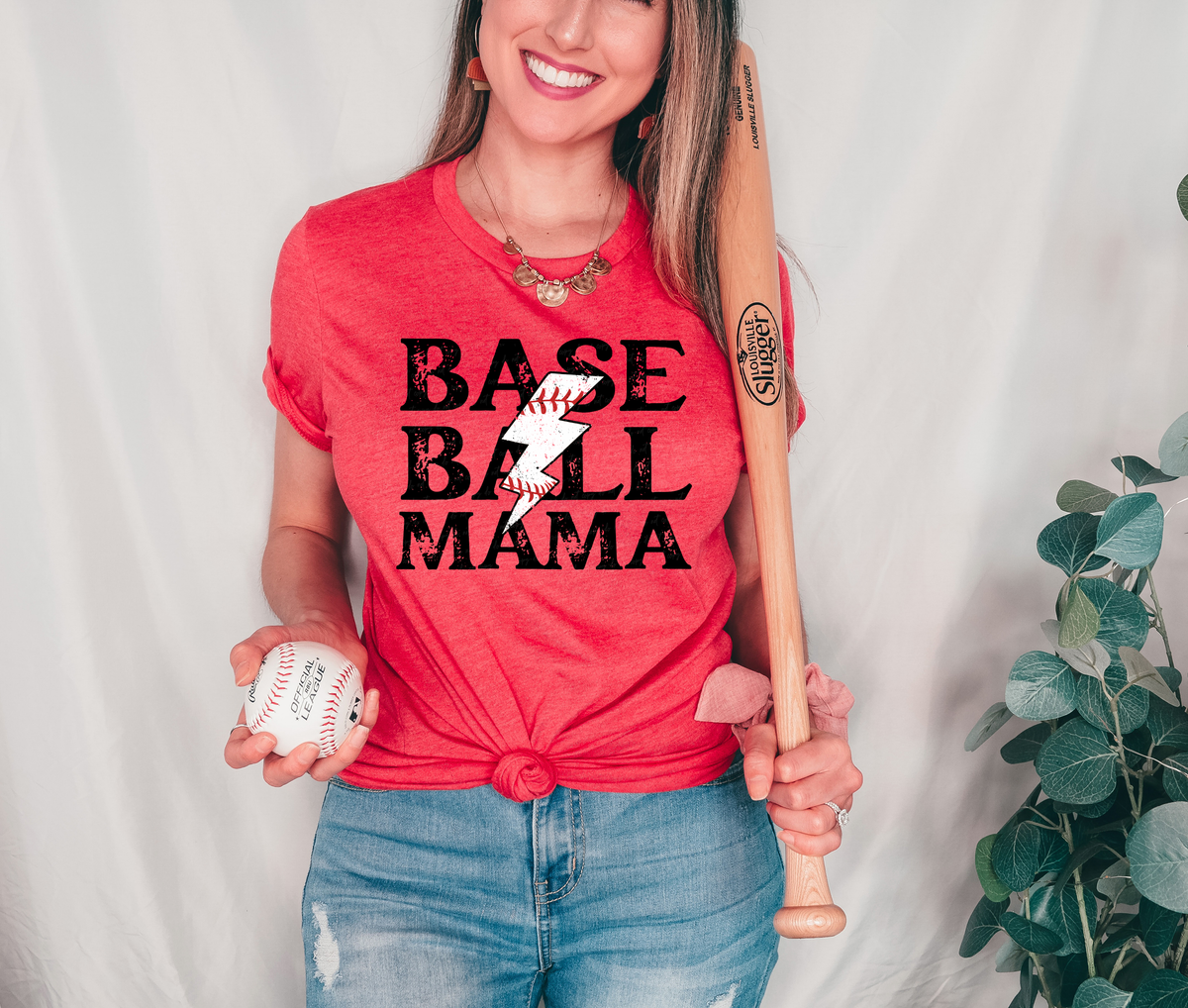 Baseball Mama Baseball Lightning Bolt 117115 DTF Transfer