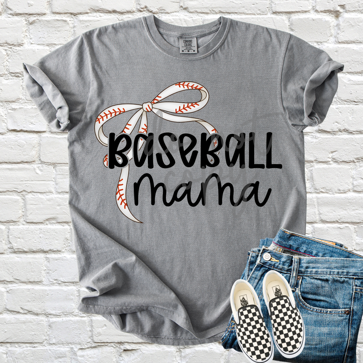 Baseball mama bow (Parker) DTF Transfer