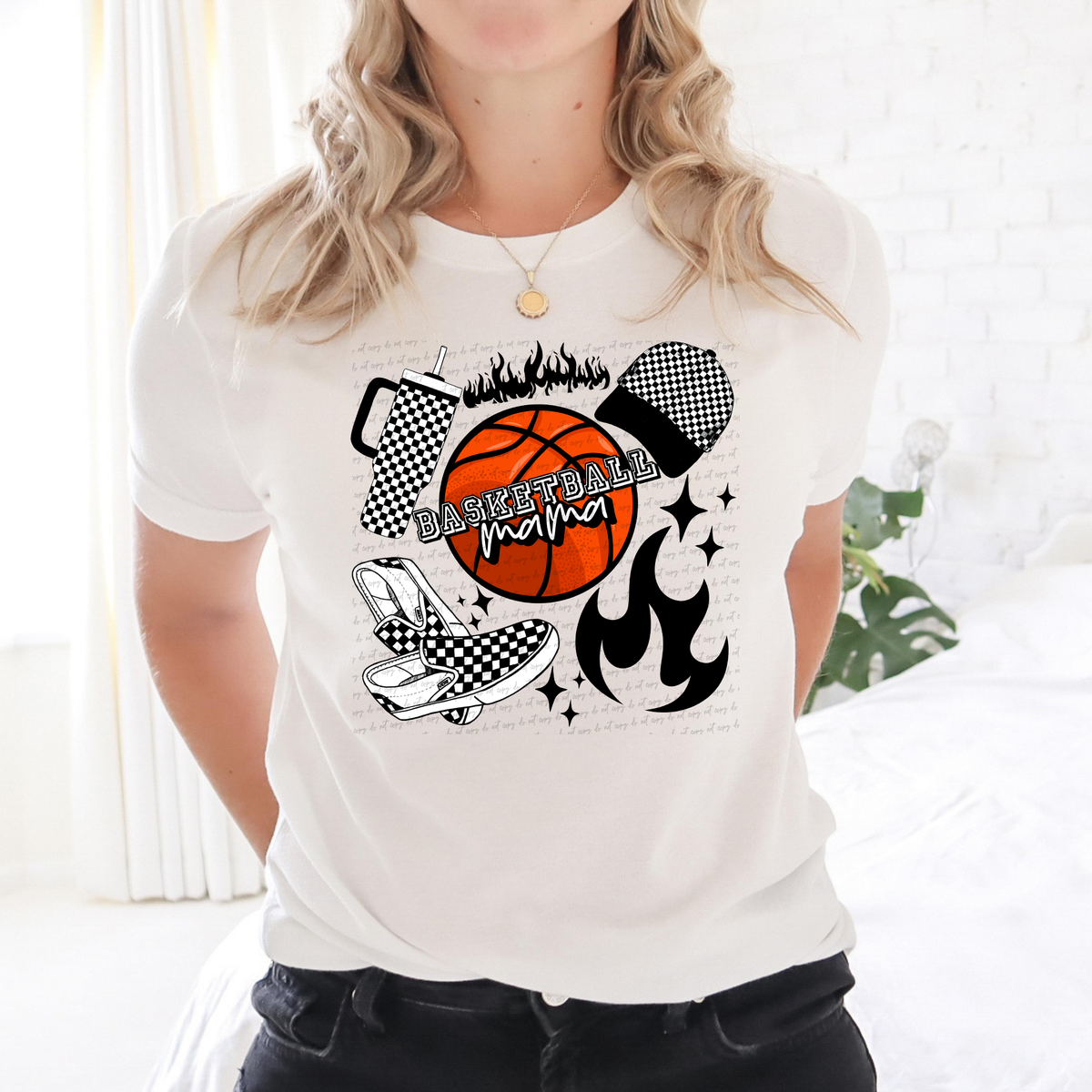 Basketball Mama Tumbler Cap Shoes Checker 81880 DTF Transfer