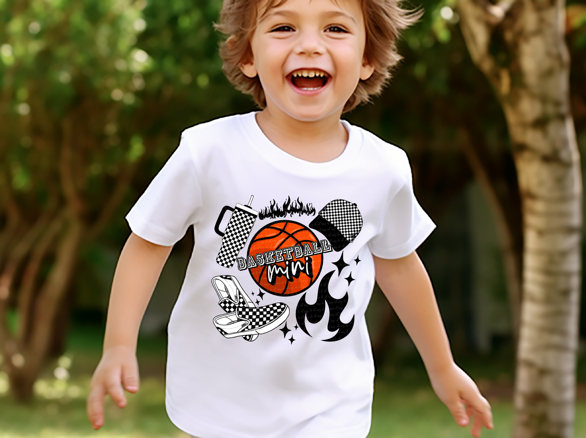 Basketball Mini Tumbler Cap Shoes Checker 81881 DTF Transfer