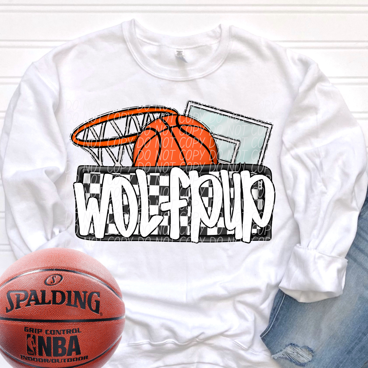 Basketball Wolfpup (City) DTF transfer