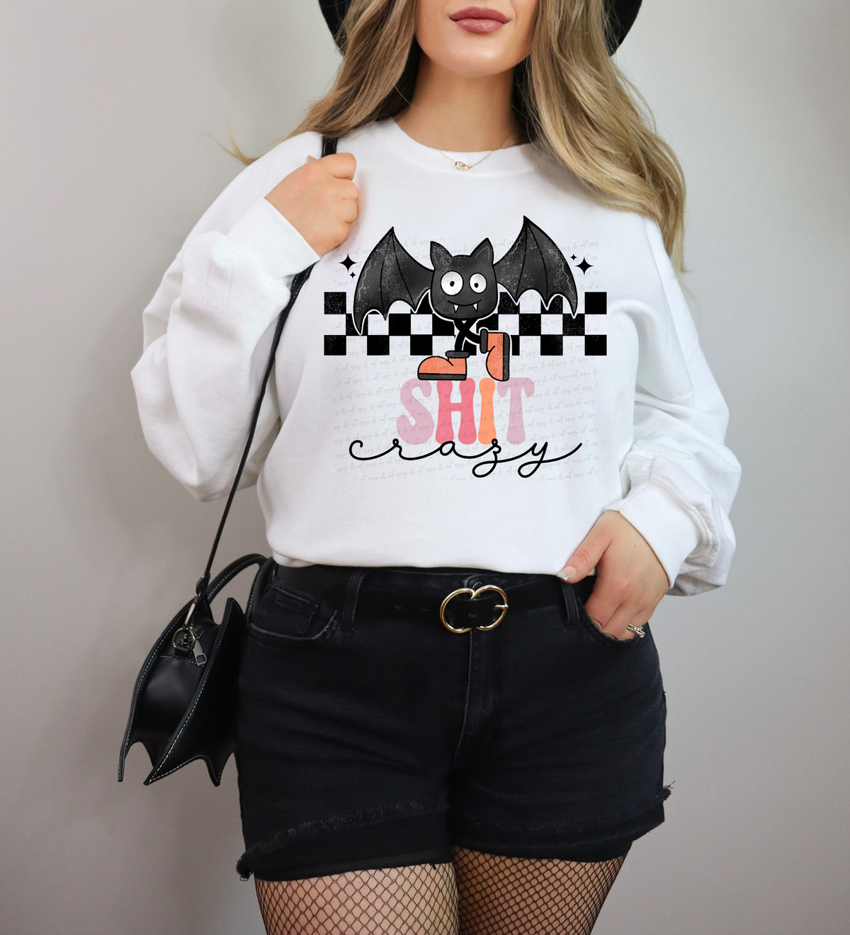 Bat Shit Crazy Checkered Retro 114782 DTF transfer