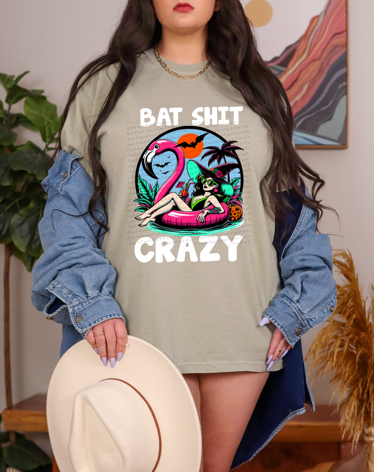 Bat Shit Crazy WHITE Font 42718 DTF transfer