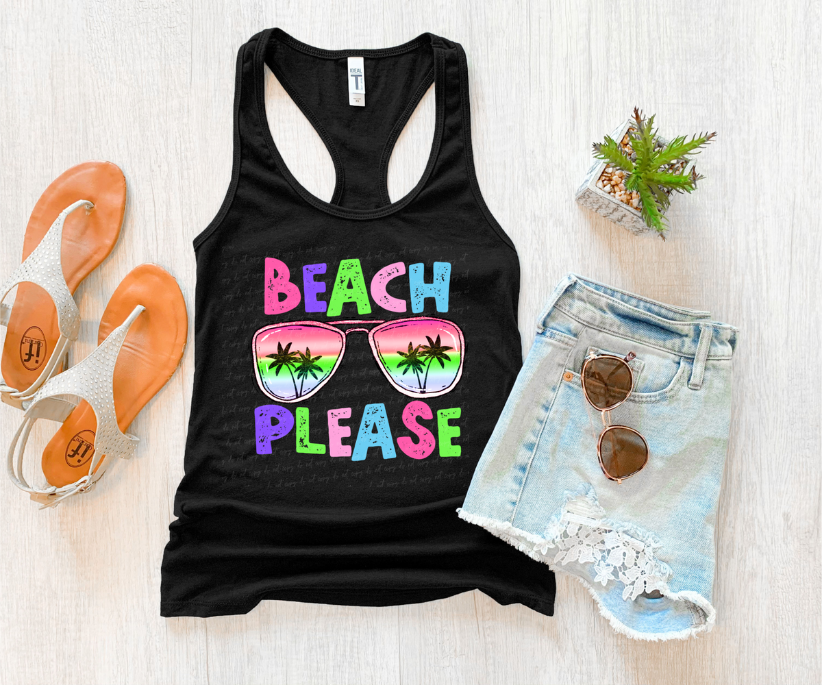 Beach please colorful glasses 28809 DTF Transfer