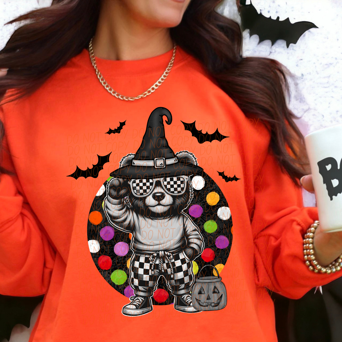 Bear Checkered Polka 59739 DTF Transfer
