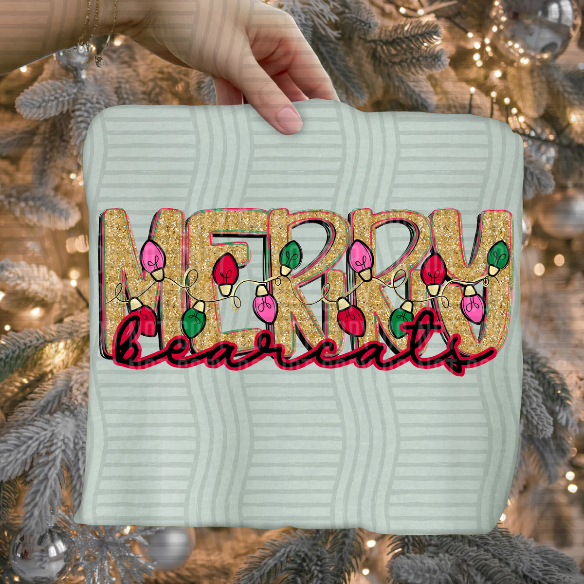 bearcats merry with lights (caplinger) DTF Transfer