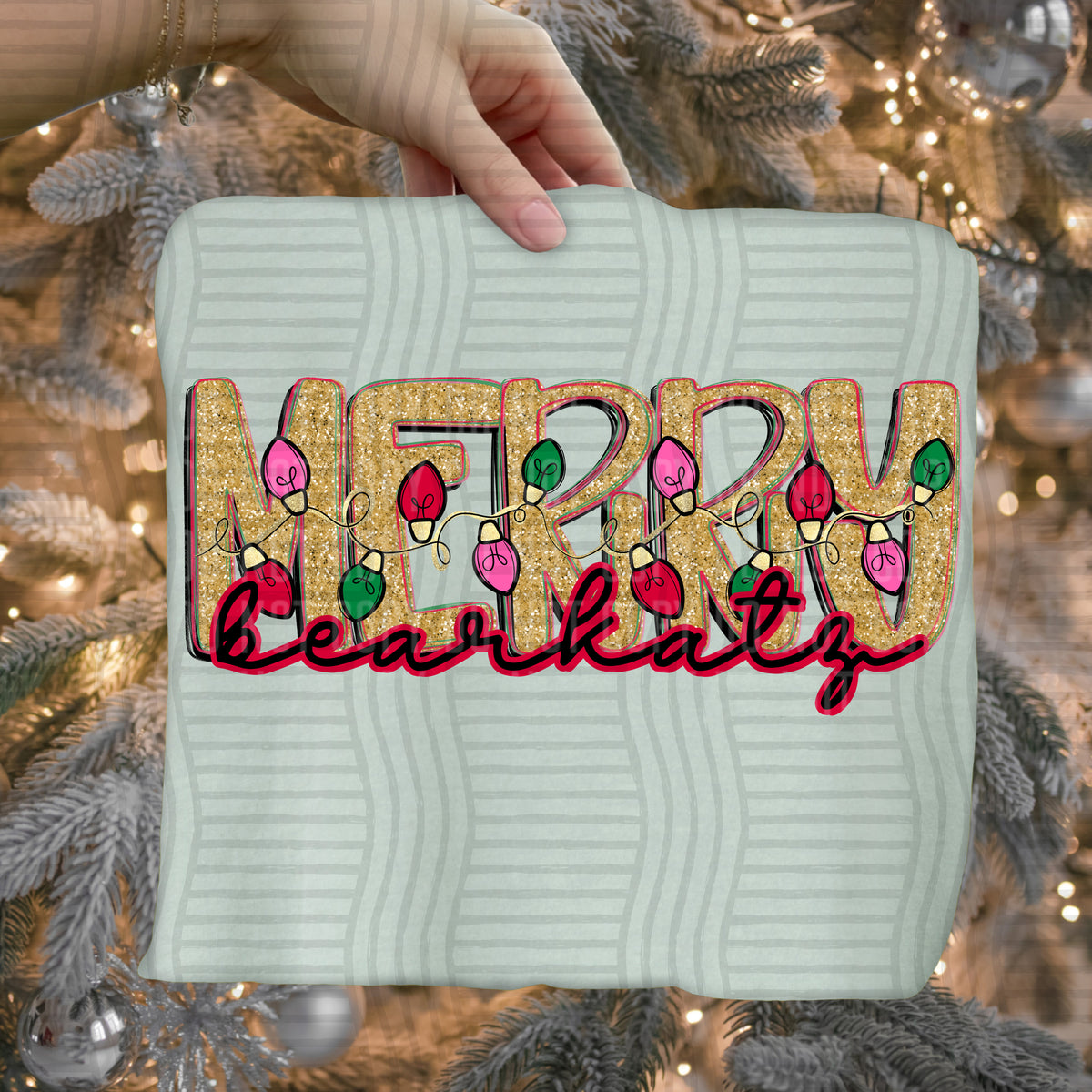 bear katz merry with lights (caplinger) DTF Transfer