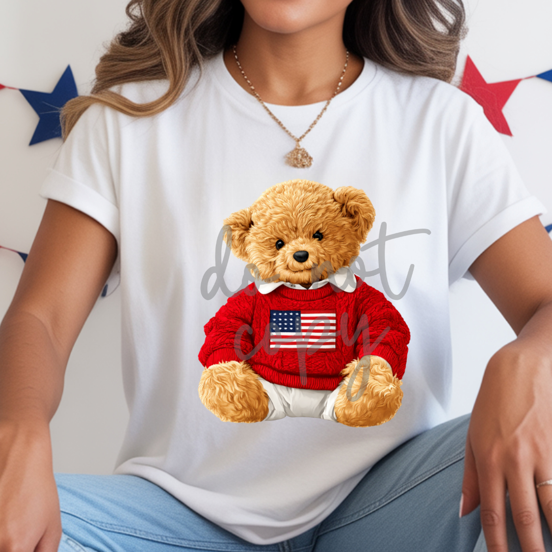 Bear red sweater (Parker) DTF Transfer